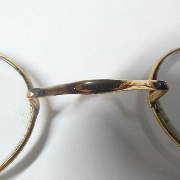 Wire Rimmed Glasses Stevens & Co Vintage Eyeglasses Goldtone Metal Frame - Picture 7 of 9